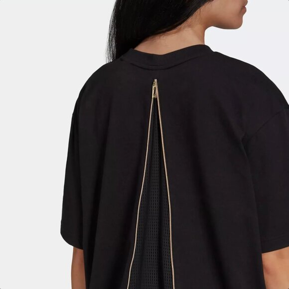 Adidas Black Zipper Back T-shirt | Size L - Picture 1 of 5